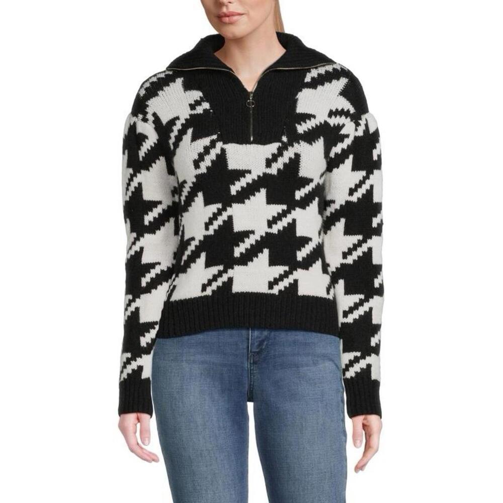Industry Republic Clothing Black and White Star Design Sweater